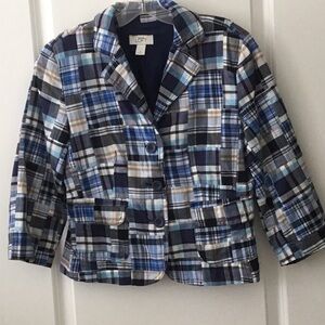 The LOFT Madras Plaid Short Jacket Sz 4